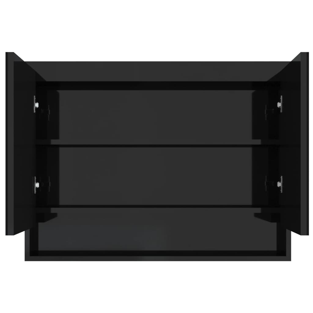 vidaXL Kúpeľňová zrkadlová skrinka 80x15x60 cm MDF lesklá čierna