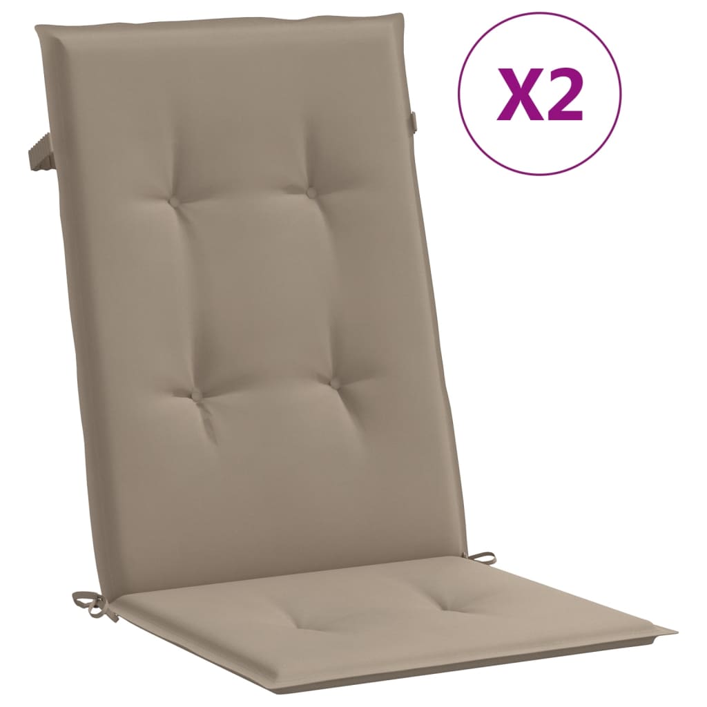vidaXL Podložky na záhradné stoličky 2 ks, sivohnedé 120x50x3 cm