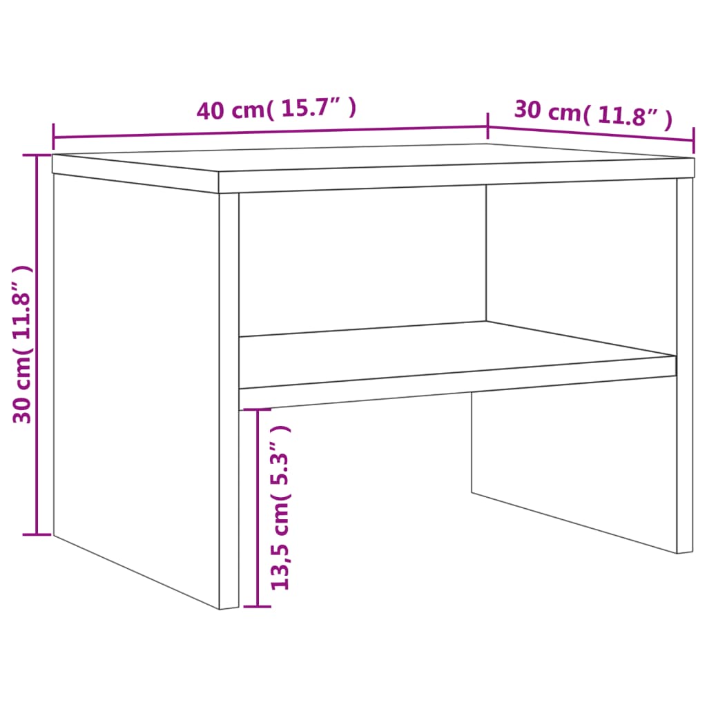 vidaXL Nočný stolík sivý sonoma 40x30x30 cm spracované drevo