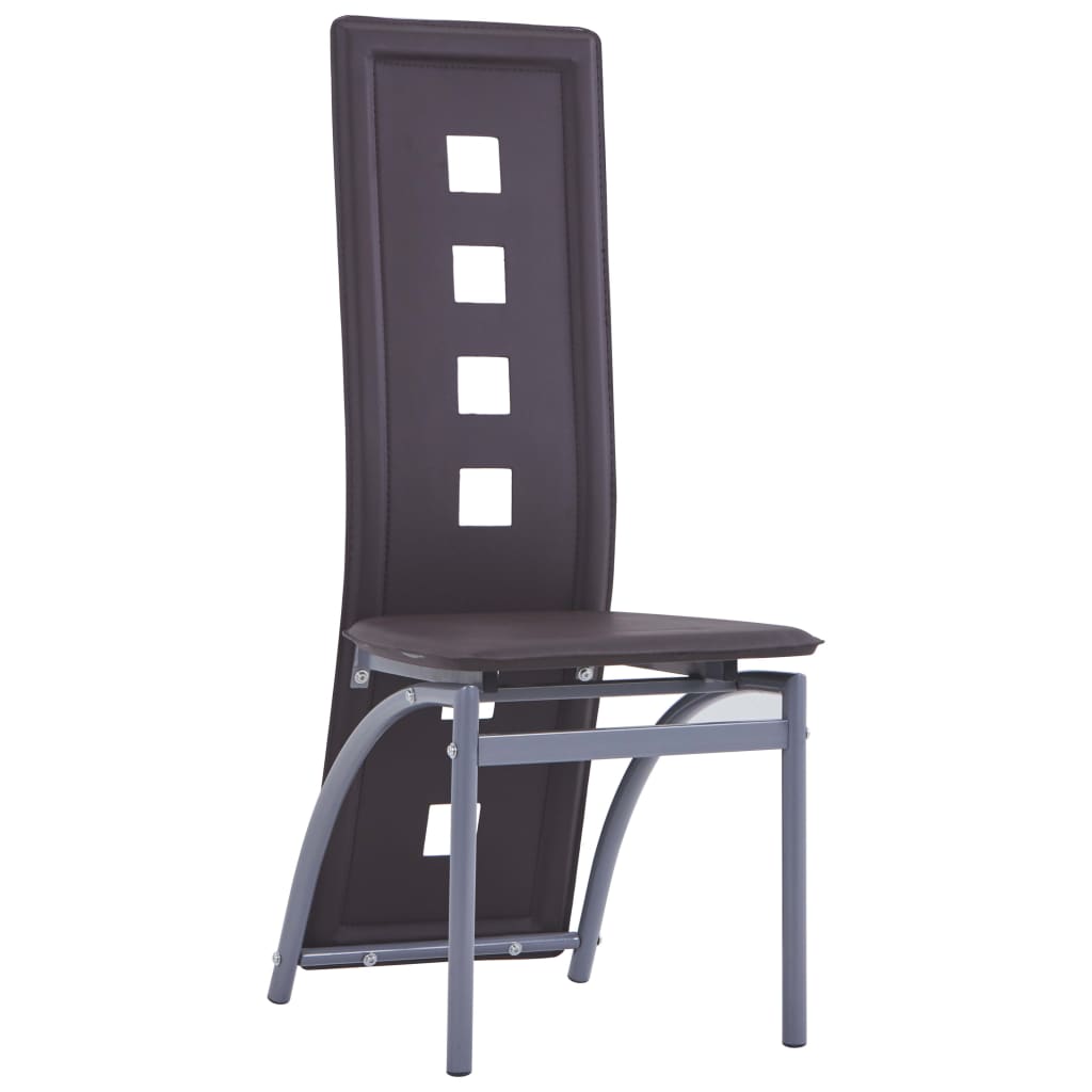vidaXL Jedálenské stoličky 4 ks hnedé umelá koža