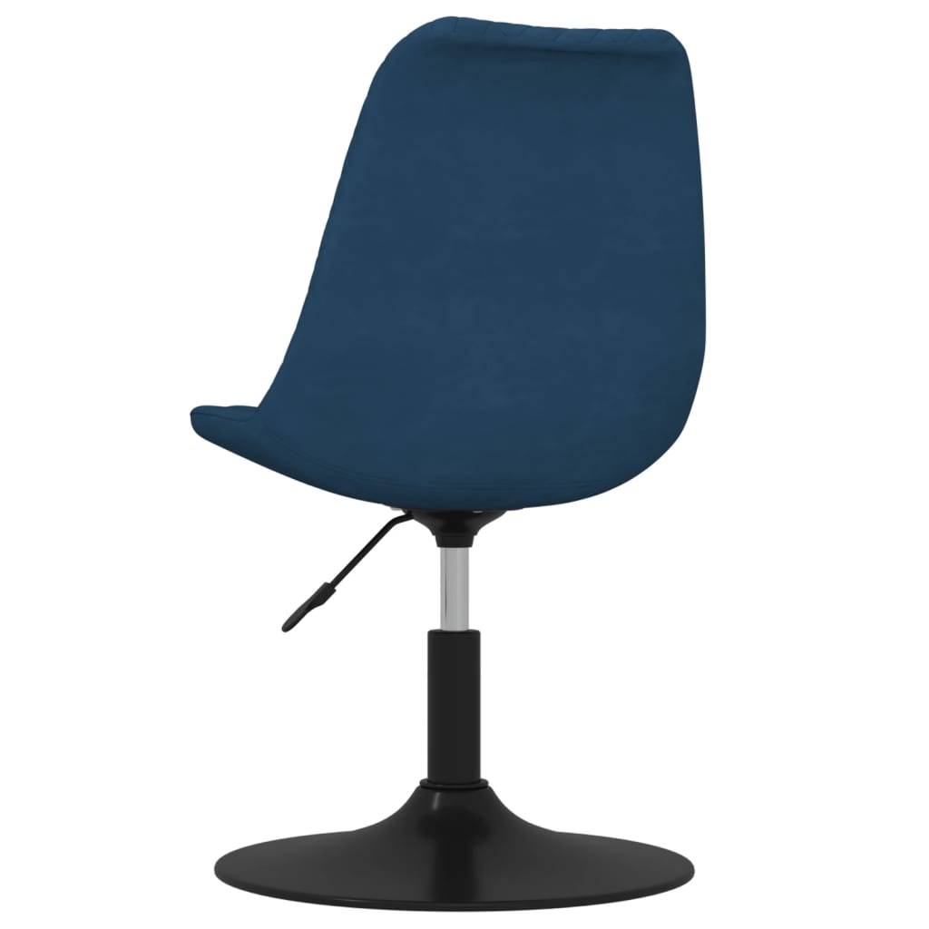 vidaXL Otočné jedálenské stoličky 4 ks modré zamatové