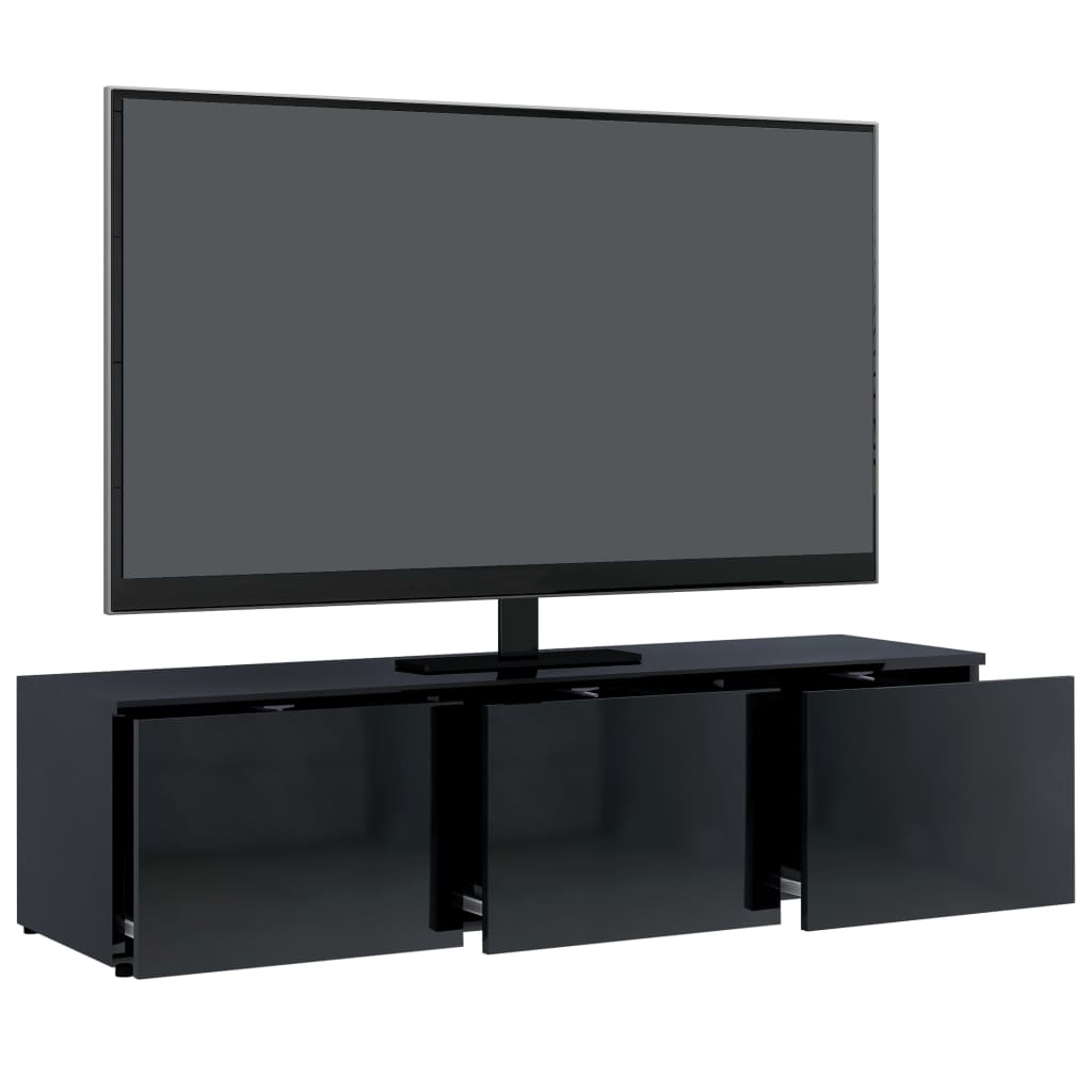 vidaXL TV skrinka, lesklá čierna 120x34x30 cm, drevotrieska
