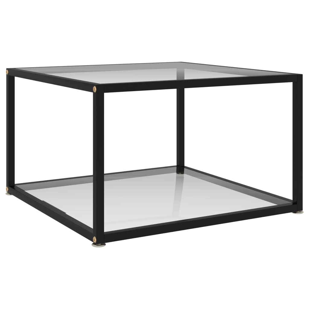 vidaXL Konferenčný stolík, priehľadný 60x60x35 cm, tvrdené sklo