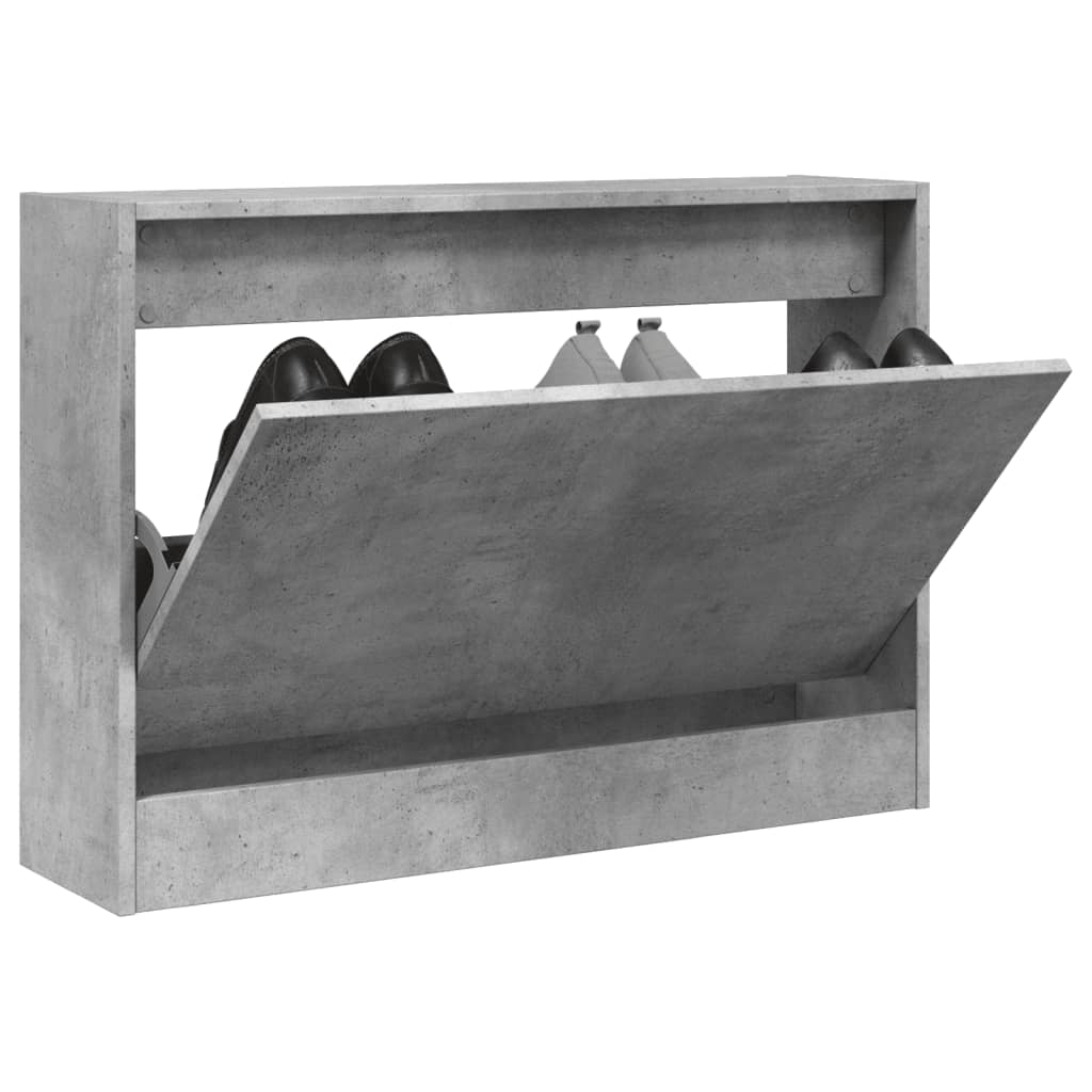 vidaXL Botník betónovo sivý 80x21x57 cm spracované drevo