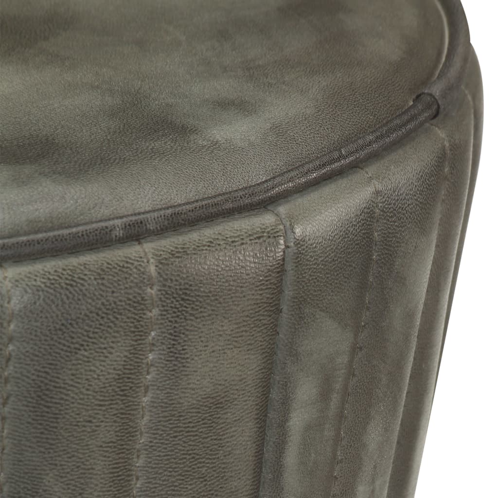 vidaXL Barová stolička ošúchaná sivá pravá koža