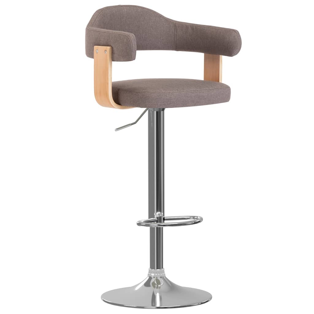 vidaXL Barové stoličky 2 ks sivohnedé ohýbané drevo a látka