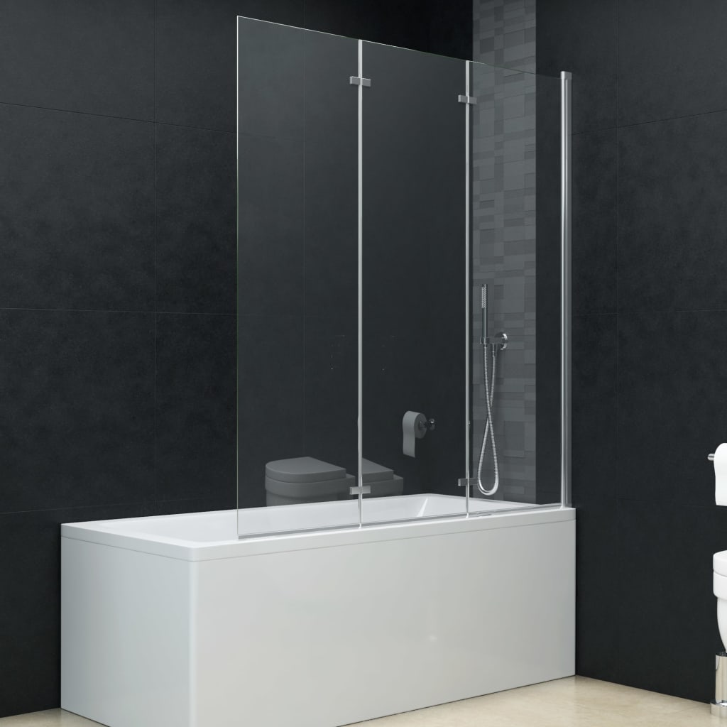 vidaXL Skladací sprchový kút 3 panely 130x138 cm ESG