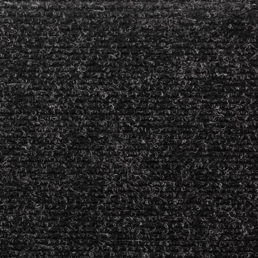 vidaXL Nášľapy na schody 15 ks, vpichované 65x25 cm, čierne