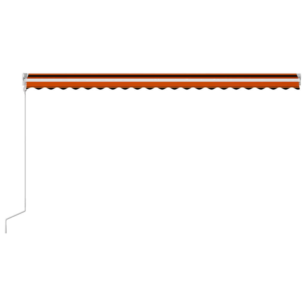 vidaXL Ručne zaťahovacia markíza 500x300 cm oranžová a hnedá