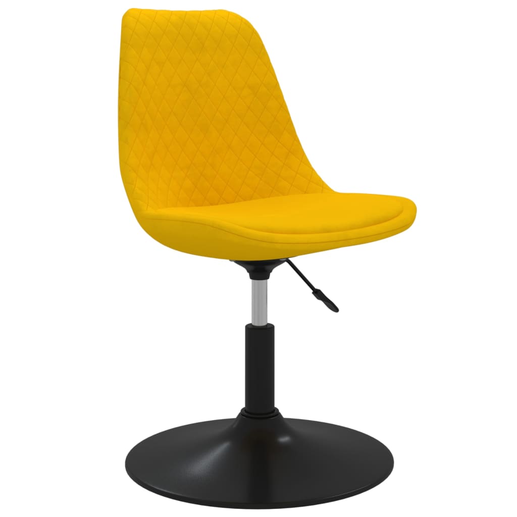 vidaXL Otáčacie jedálenské stoličky 4 ks žlté zamatové