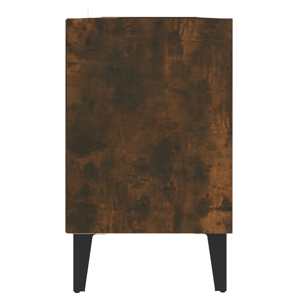 vidaXL TV stolík s nohami z kovu údený dub 103,5x30x50 cm