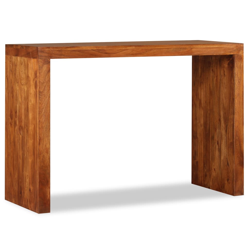 vidaXL Konzolový stolík, drevený masív s medovým náterom 110x40x76 cm