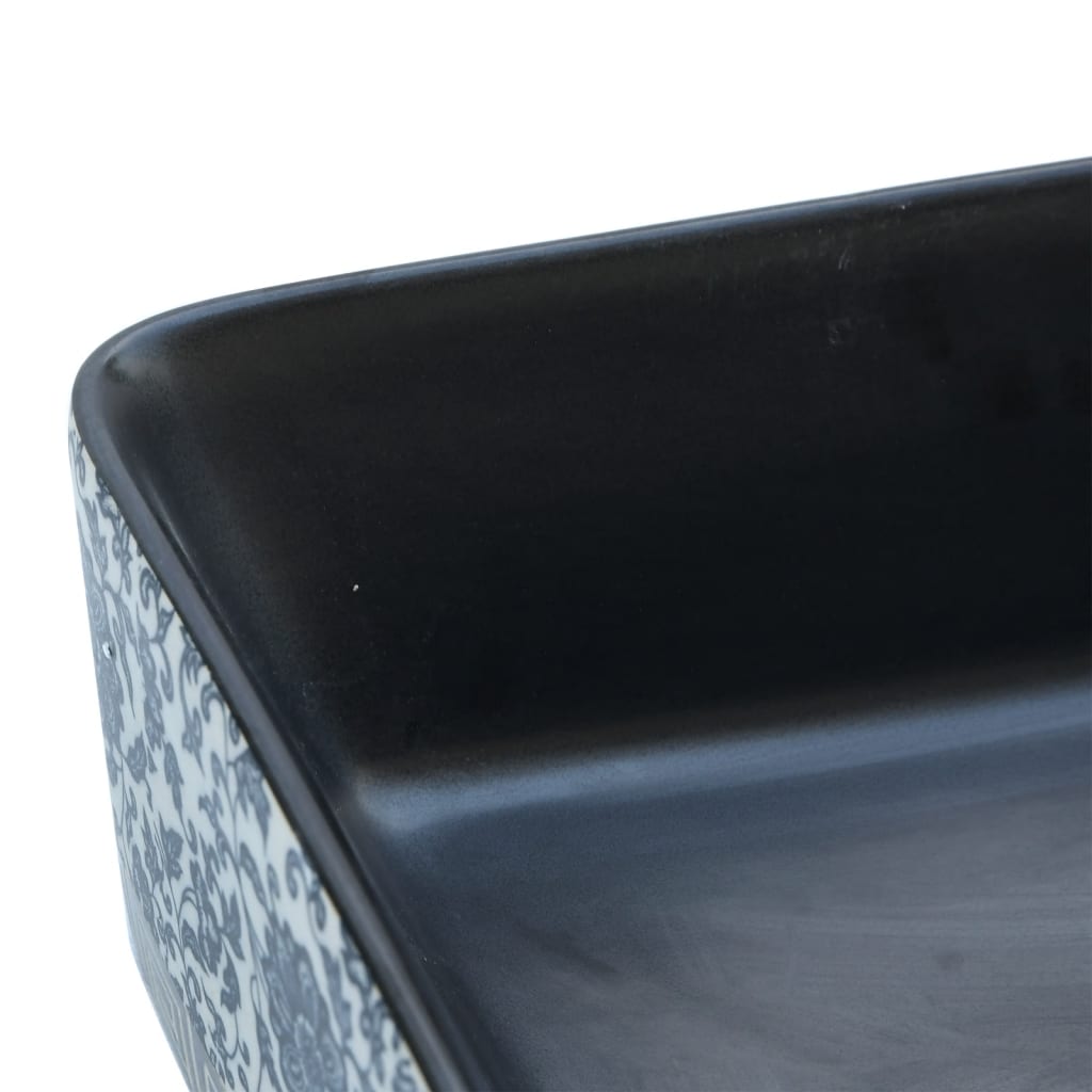 vidaXL Umývadlo na dosku čierno-modré obdĺžnik 46x35,5x13 cm keramické