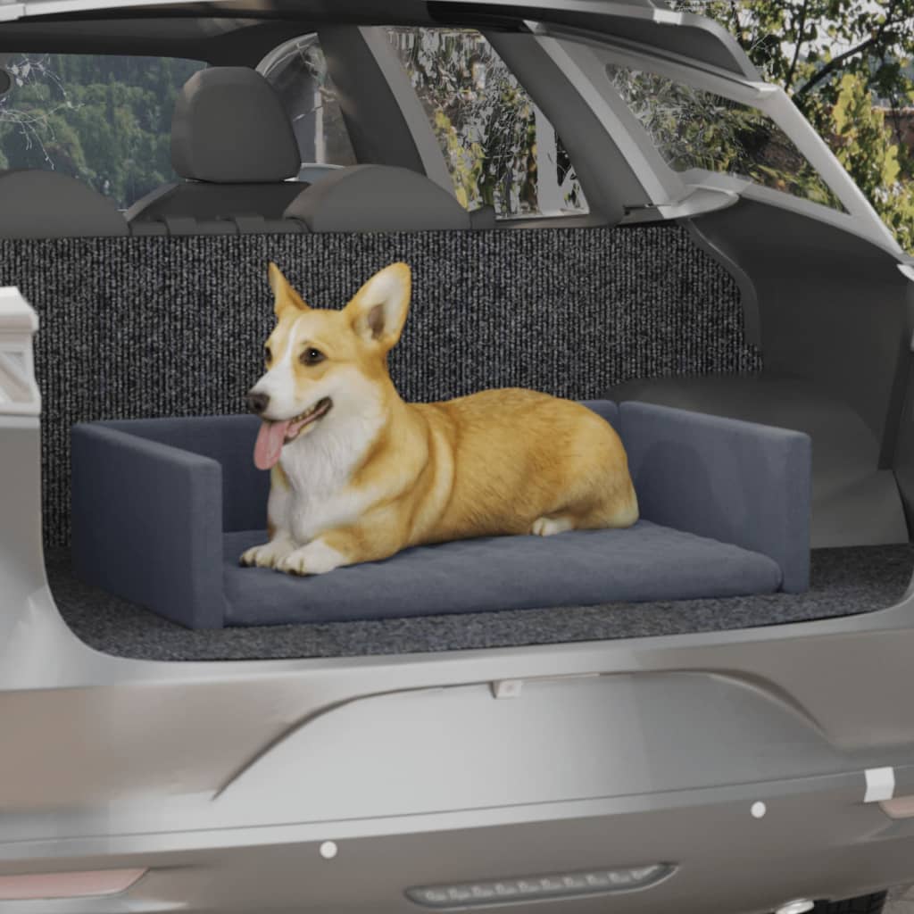 vidaXL Sedačka pre psa do auta sivá 70x45 cm ľanový vzhľad