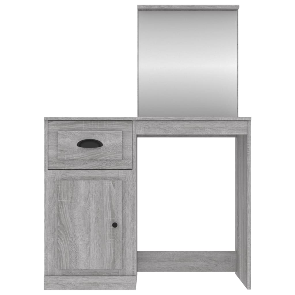 vidaXL Toaletný stolík so zrkadlom sivý sonoma 90x50x132,5 cm drevo
