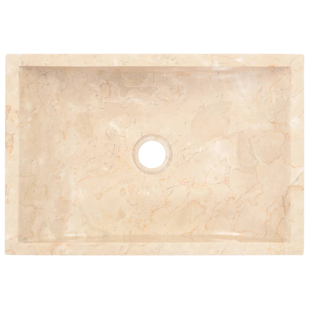vidaXL Kúpelňová skrinka a krémové mramorové umývadlá tíkový masív