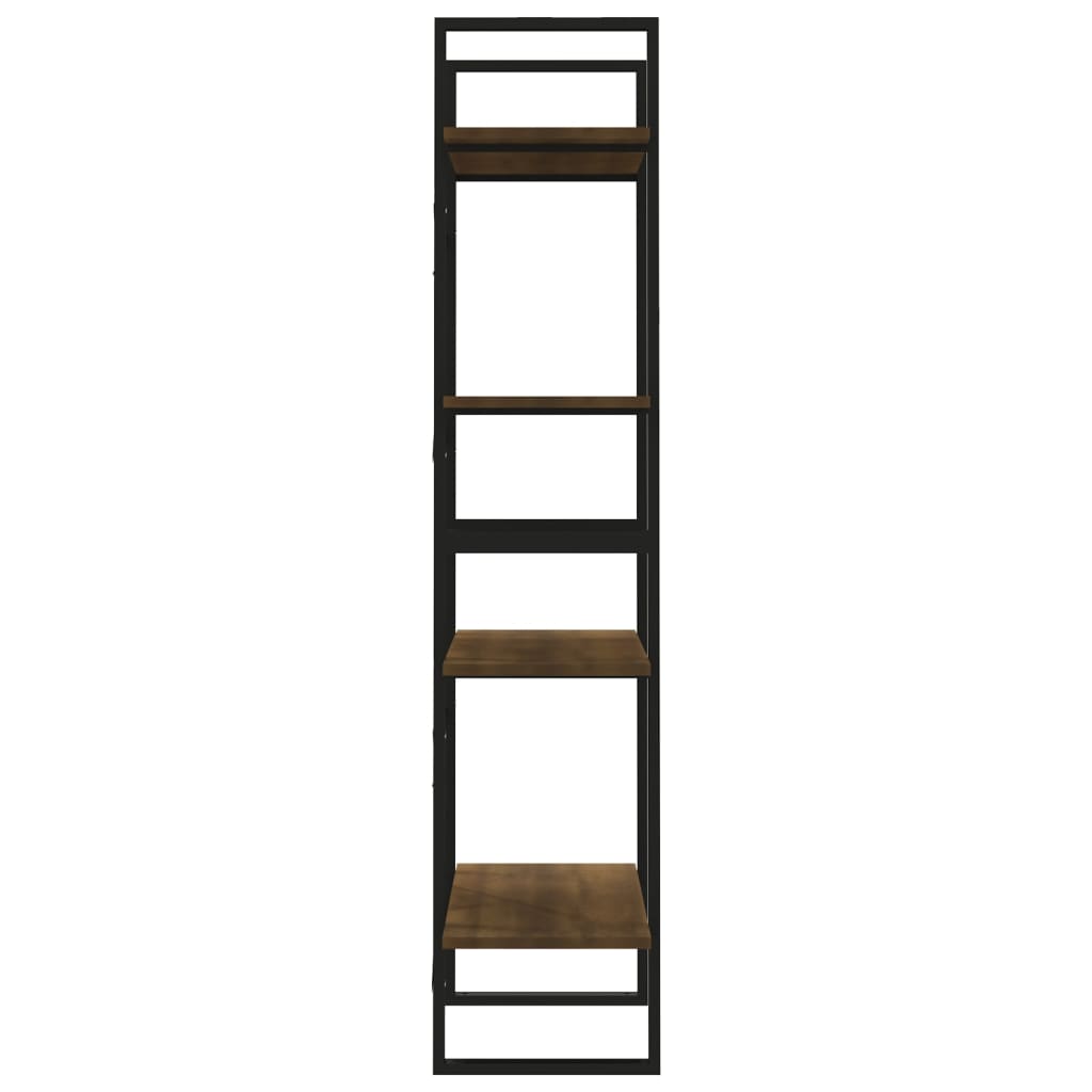 vidaXL 4-poschodová knižnica hnedý dub 60x30x140 cm spracované drevo