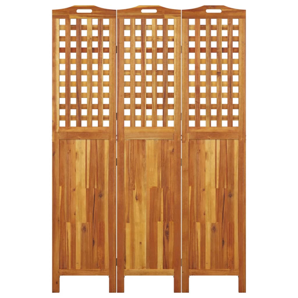 vidaXL 3-panelový paraván 121,5x2x180 cm akáciové masívne drevo