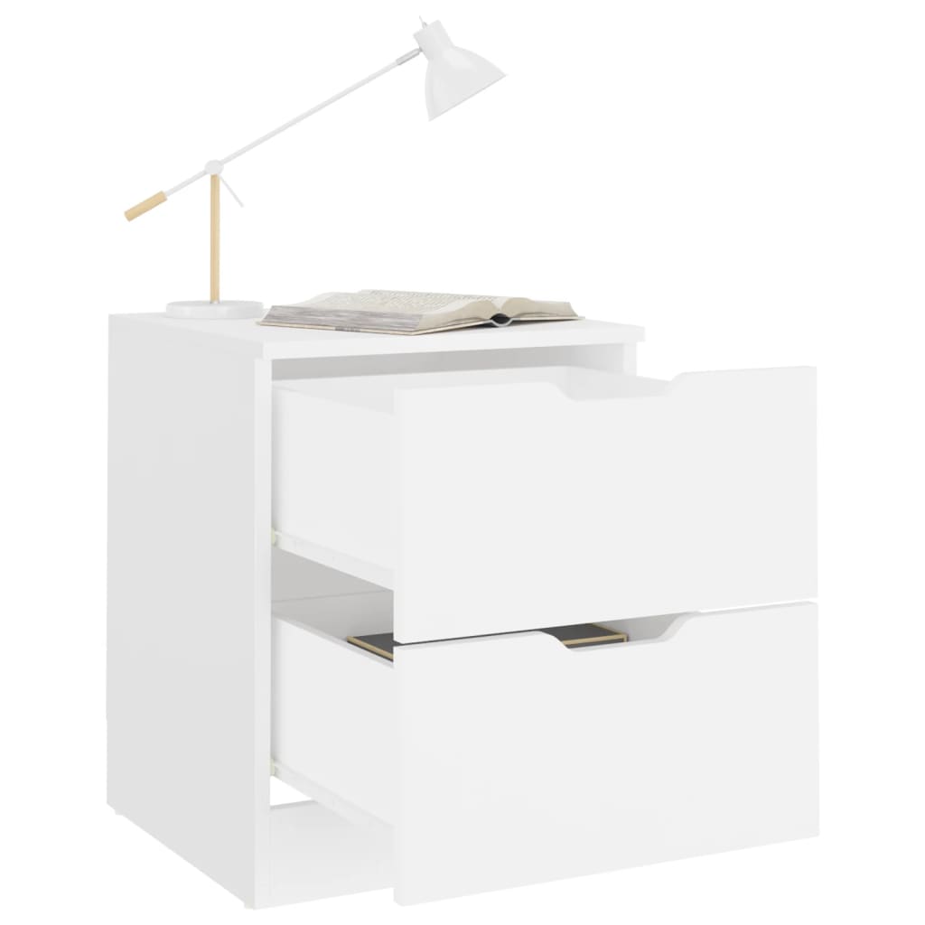 vidaXL Nočný stolík biely 40x40x50 cm drevotrieska