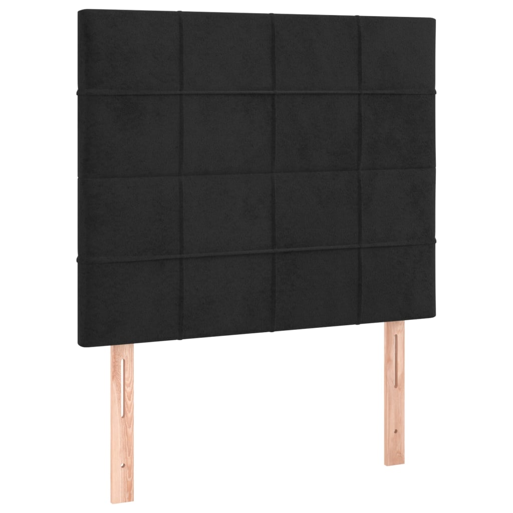 vidaXL Posteľ boxsping s matracom a LED čierna 80x200 cm zamat