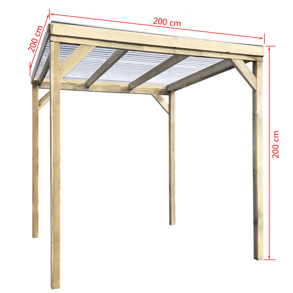 vidaXL Drevená záhradná kôlňa na palivové drevo 2x2x2 m