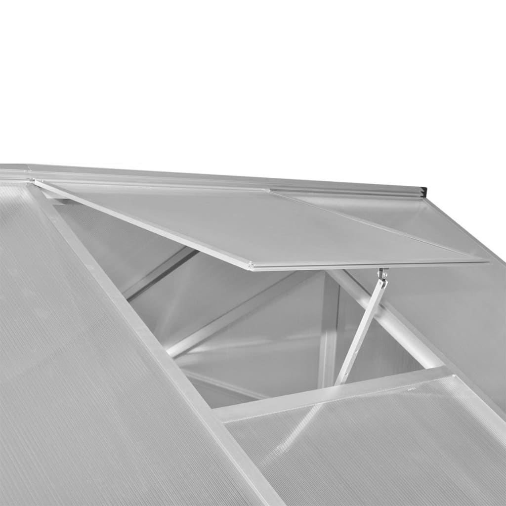 vidaXL Spevnený hliníkový skleník s podkladovým rámom 4,6 m²