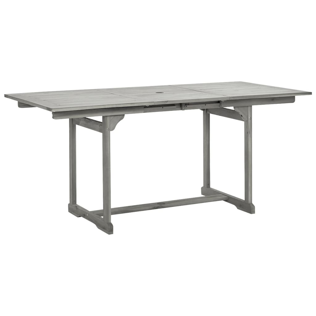 vidaXL Záhradný jedálenský stôl (120-170)x80x75 masívne akáciové drevo