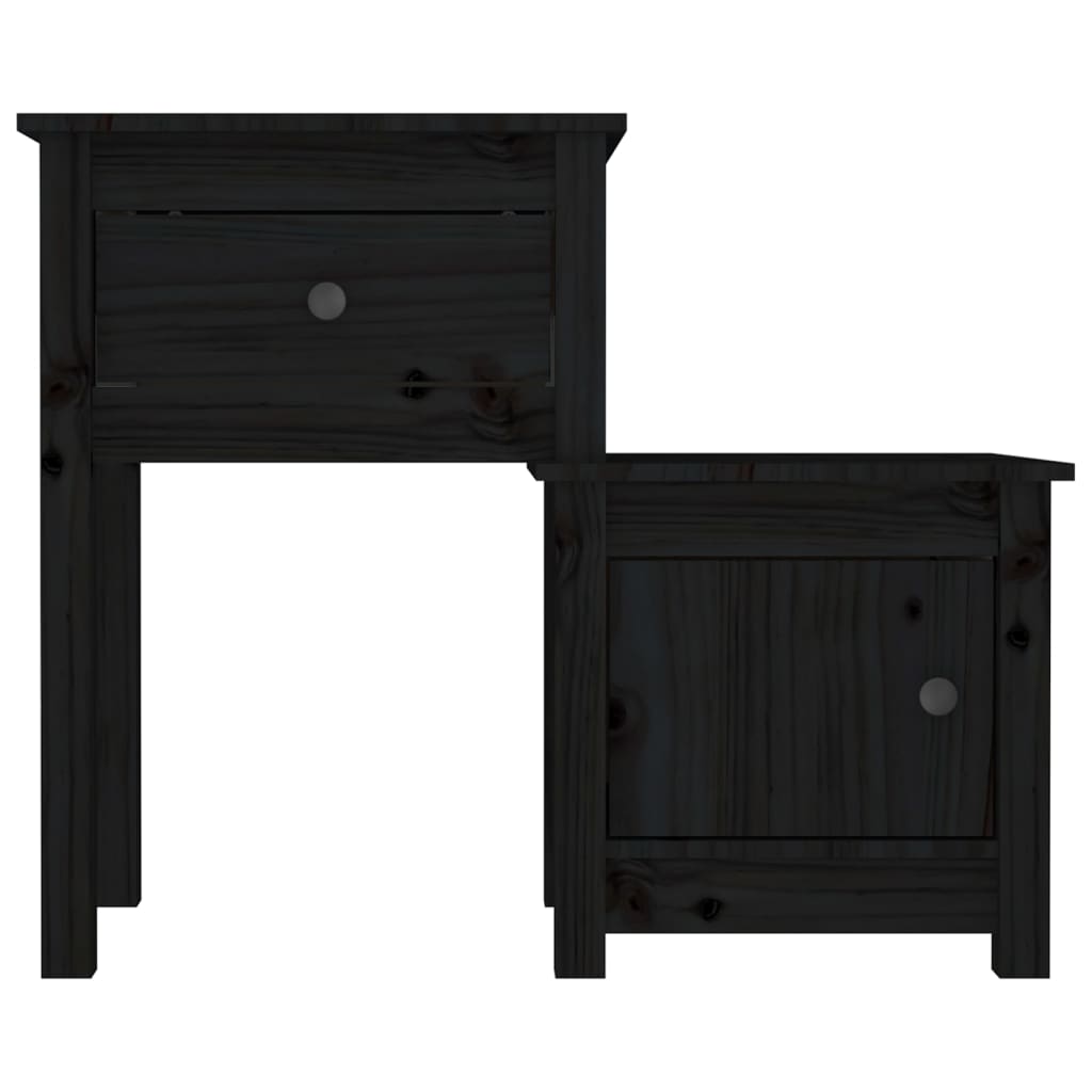 vidaXL Nočný stolík čierny 79,5x38x65,5 cm masívne borovicové drevo