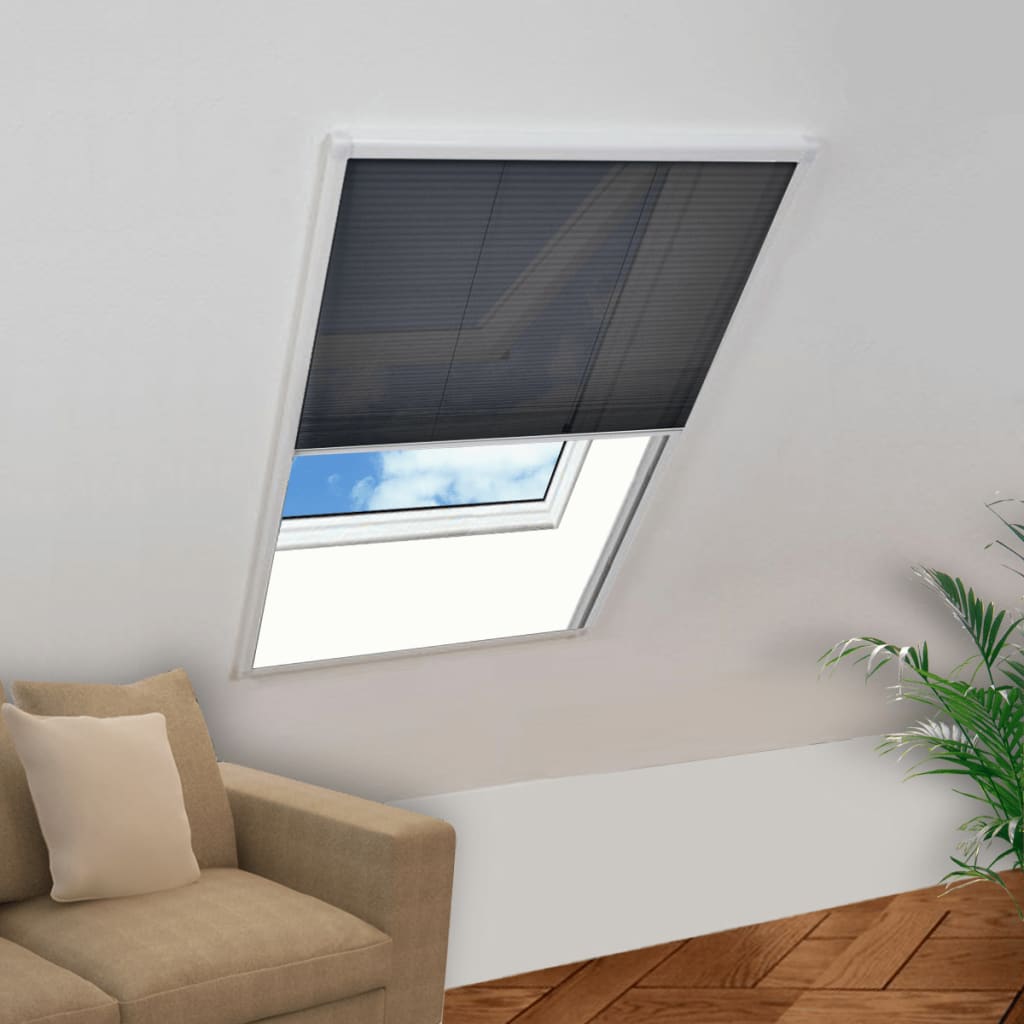 vidaXL Plisovaná okenná sieťka proti hmyzu s hliníkovým rámom, 60 x 80 cm
