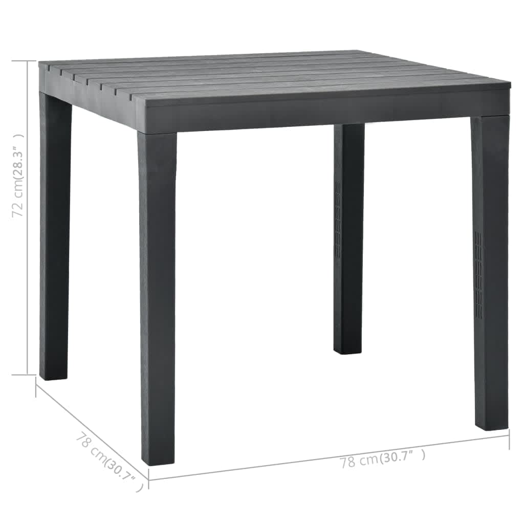 vidaXL Záhradný stôl s 2 lavičkami plastový antracitový