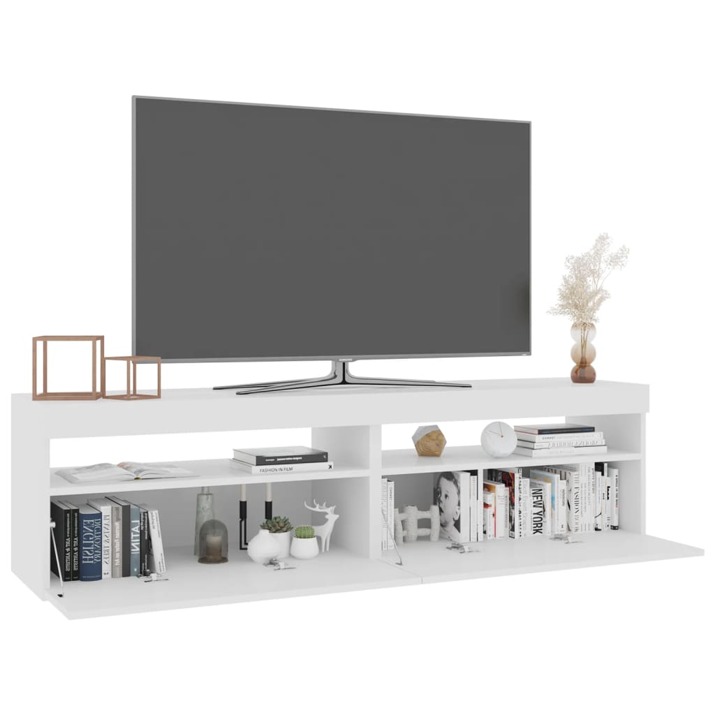 vidaXL TV skrinky 2 ks s LED svetlami biele 75x35x40 cm