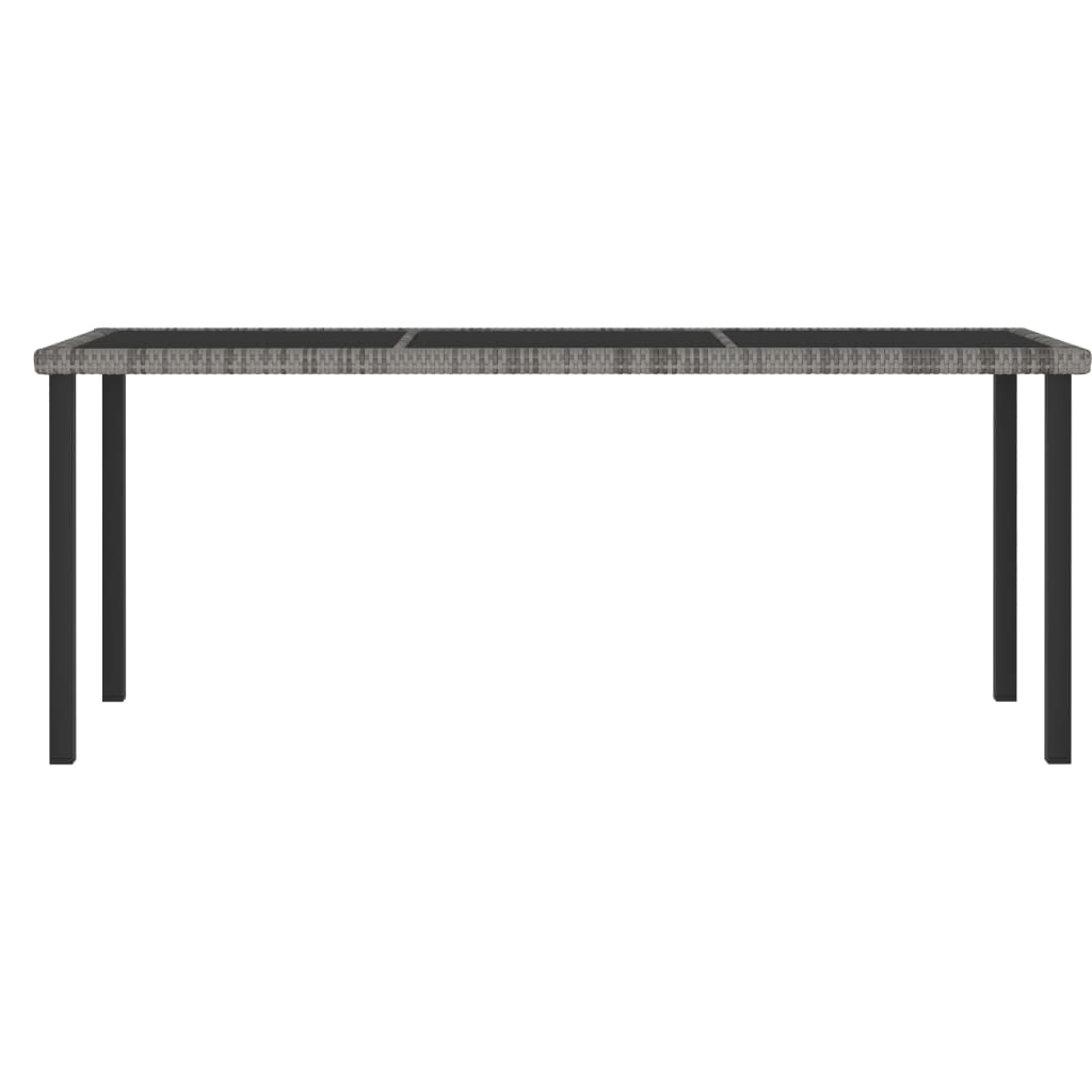 vidaXL Záhradný jedálenský stôl sivý 180x70x73 cm polyratanový