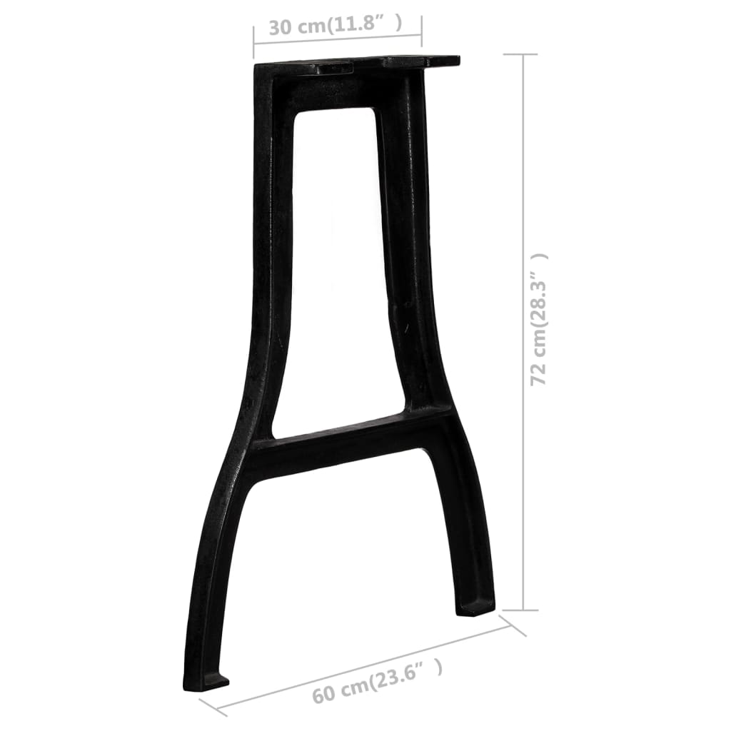 vidaXL Stolové nohy na jedálenský stôl 2 ks, rám v tvare A, liatina