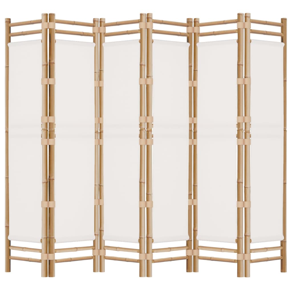 vidaXL Skladací 6-panelový paraván 240 cm bambus a plátno