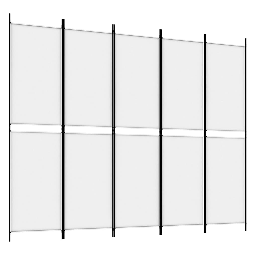 vidaXL 5-panelový paraván biely 250x200 cm látkový