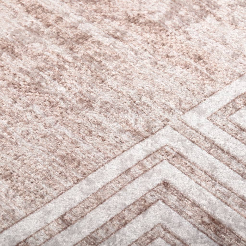 vidaXL Prateľný koberec 80x150 cm béžový protišmykový
