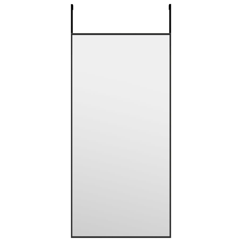 vidaXL Zrkadlo na dvere čierne 30x60 cm sklo a hliník