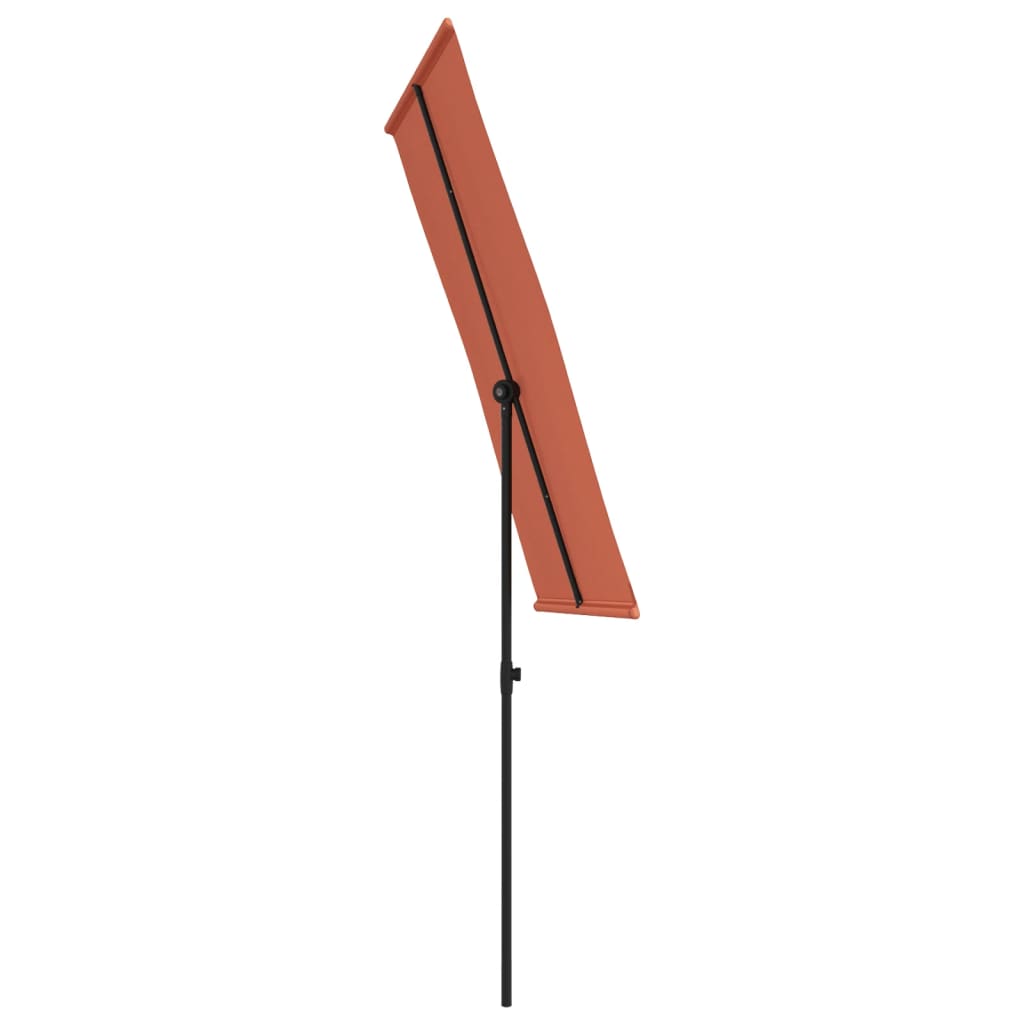 vidaXL Vonkajší slnečník s hliníkovou tyčou 180x110cm, tehlovo červený