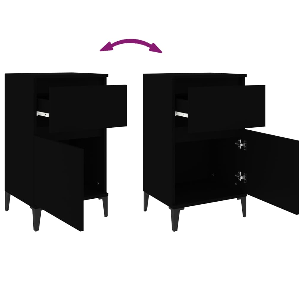 vidaXL Nočný stolík čierny 40x35x70 cm