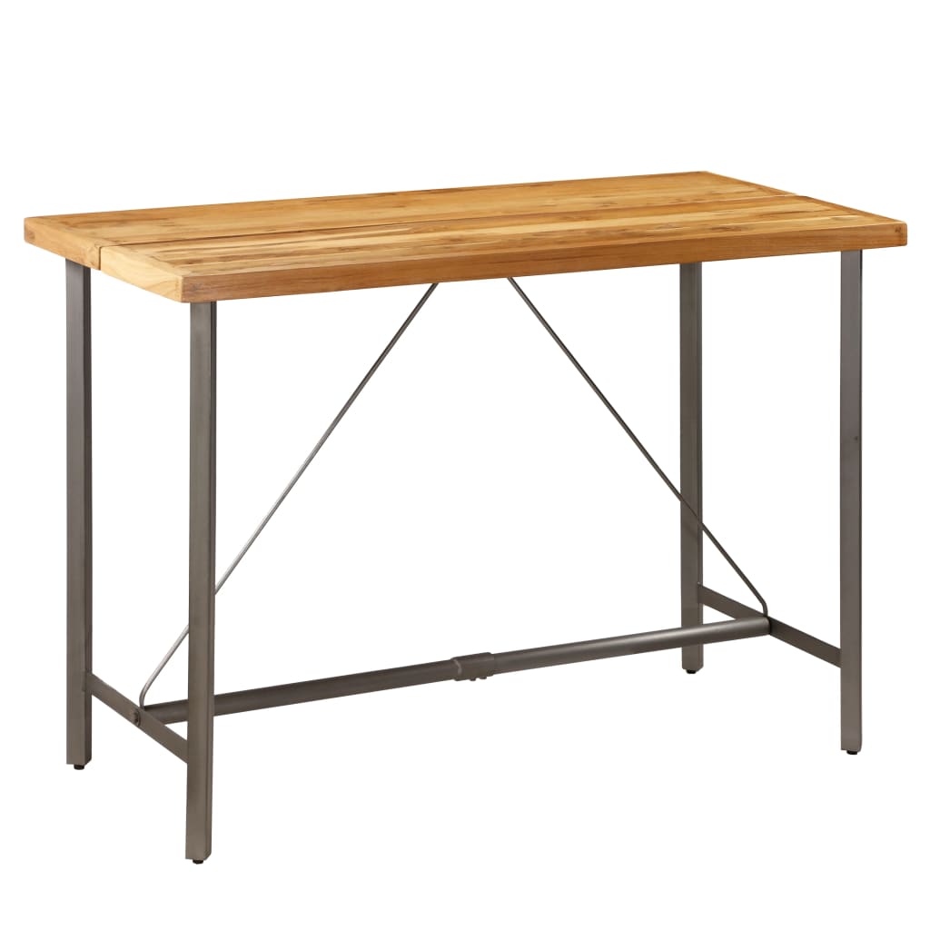 vidaXL Barový stôl, masívne recyklované teakové drevo, 150x70x106 cm
