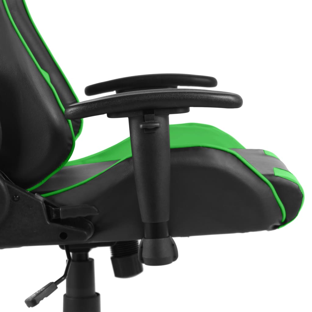 vidaXL Otočná herná stolička zelená PVC