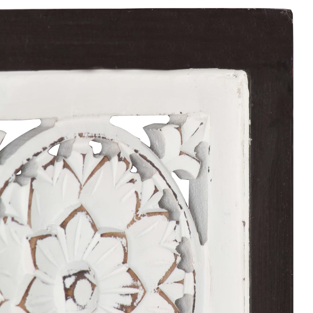 vidaXL Ručne vyrezávaný nástenný panel MDF 40x40x1,5 cm hnedý a biely