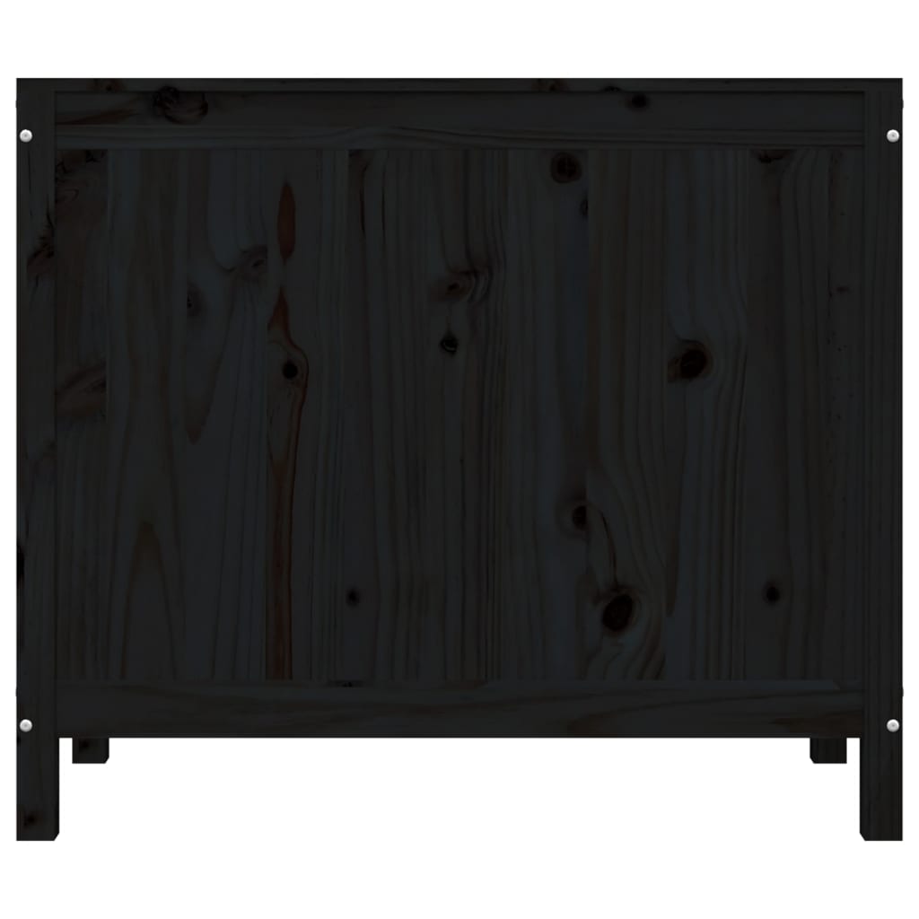 vidaXL Kôš na bielizeň čierny 88,5x44x76 cm masívna borovica