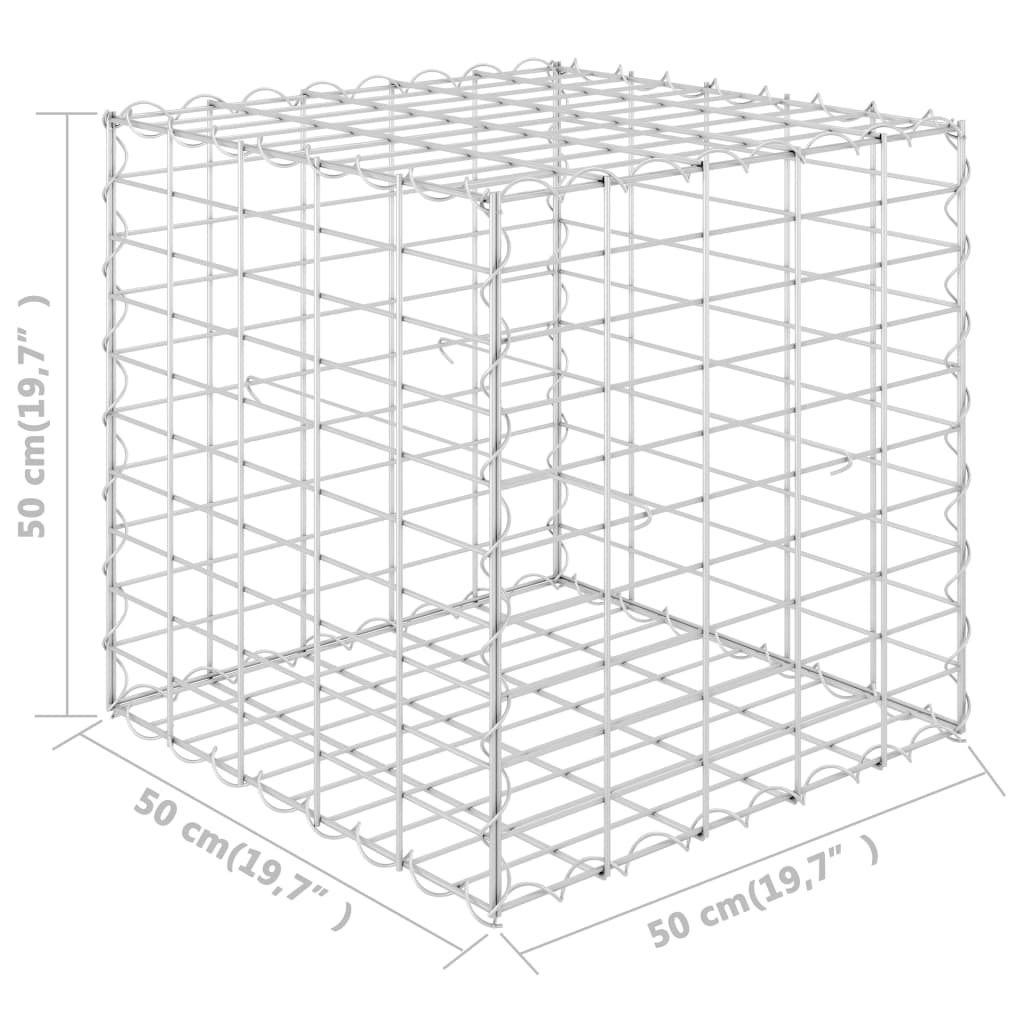 vidaXL Gabiónový vyvýšený záhon kocka 50x50x50 cm oceľový drôt