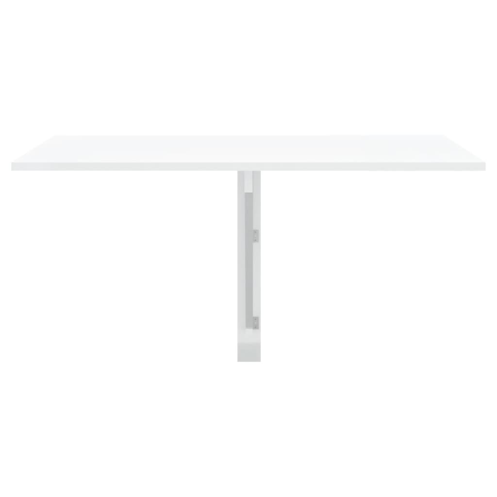 vidaXL Skladací nástenný stôl lesklý biely 100x60x56 cm spracov. drevo