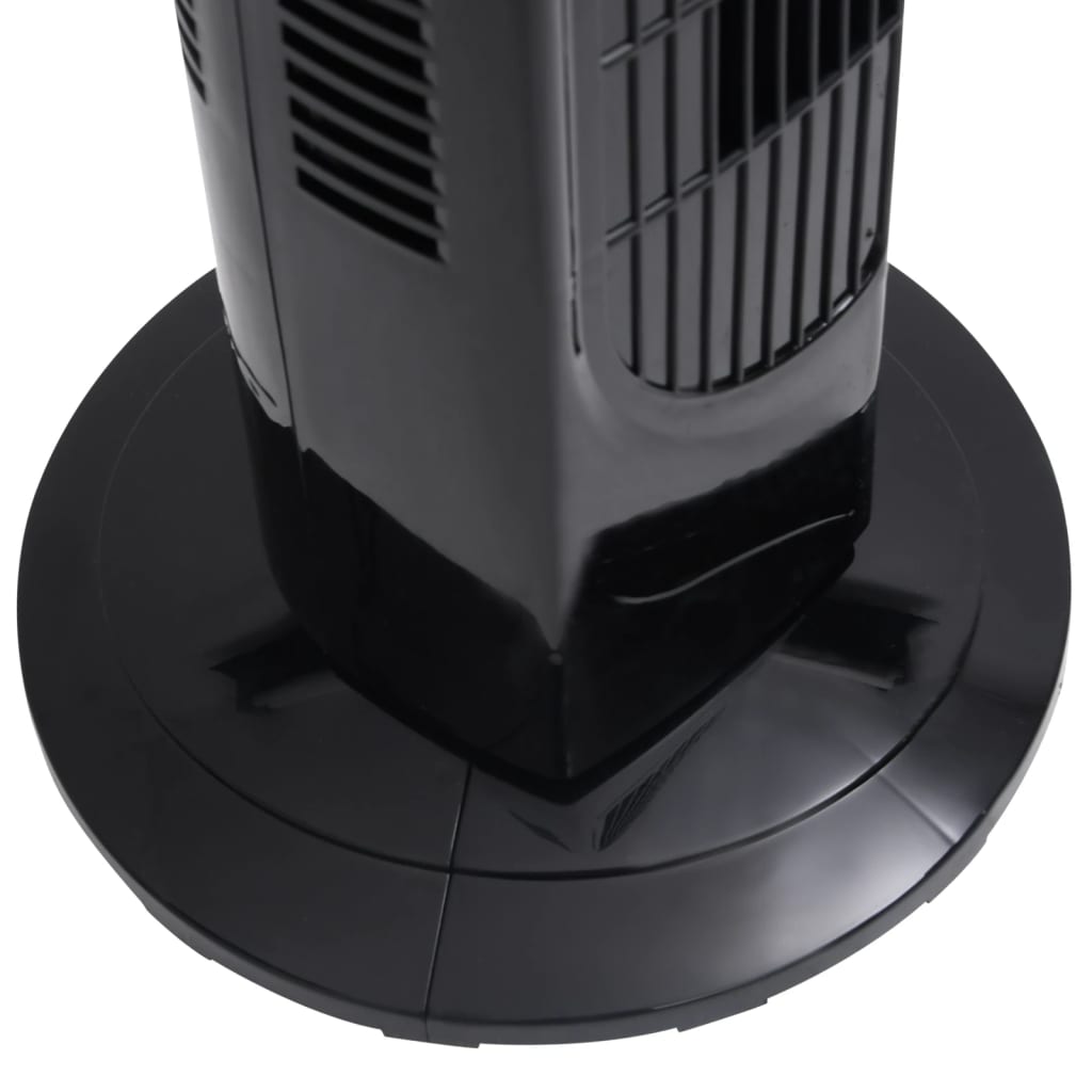 Vežový ventilátor s diaľkovým ovládaním a časovačom Φ24x80 cm čierny