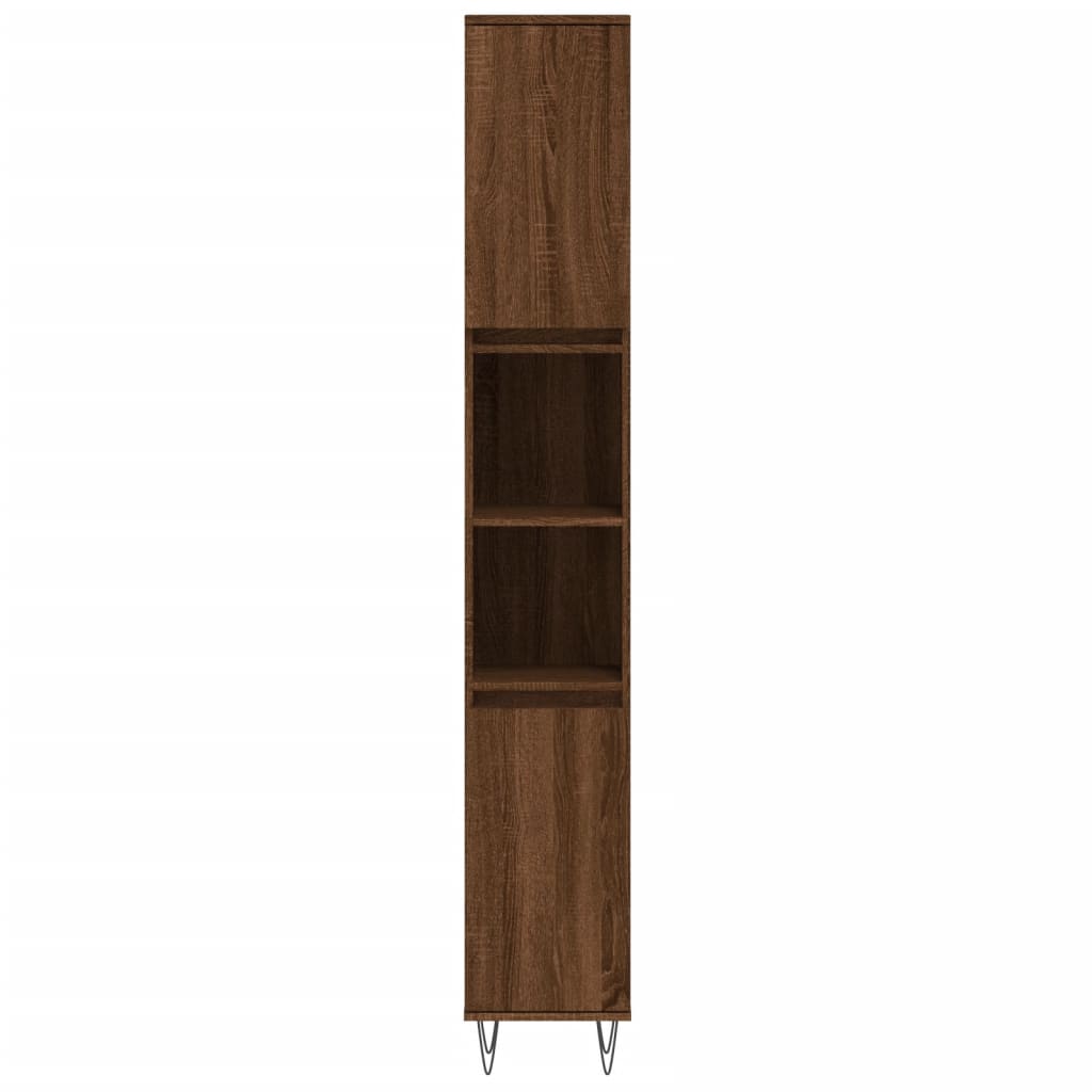 vidaXL Kúpeľňová skrinka hnedý dub 30x30x190 cm spracované drevo