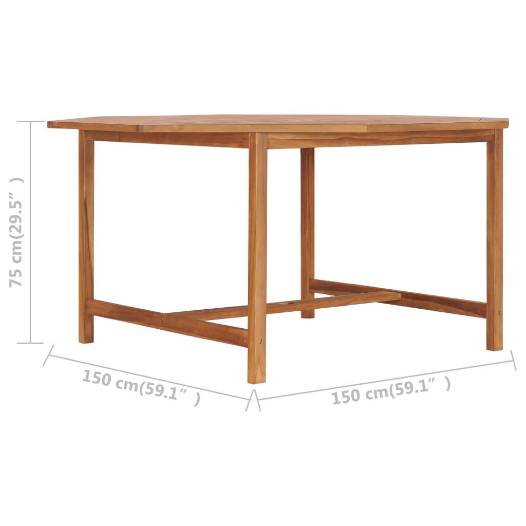 vidaXL Záhradný stôl 150x150x75 cm, tíkový masív