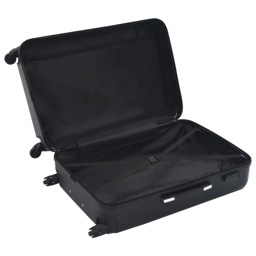vidaXL Súprava 3 cestovných kufrov s tvrdým krytom čierna ABS