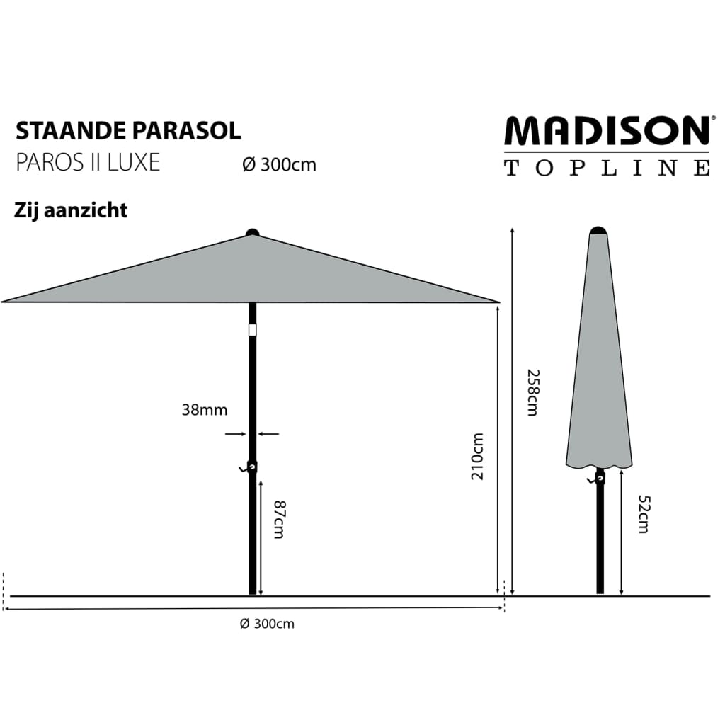 Madison Slnečník Paros II Luxe, 300 cm, tehlovo červený